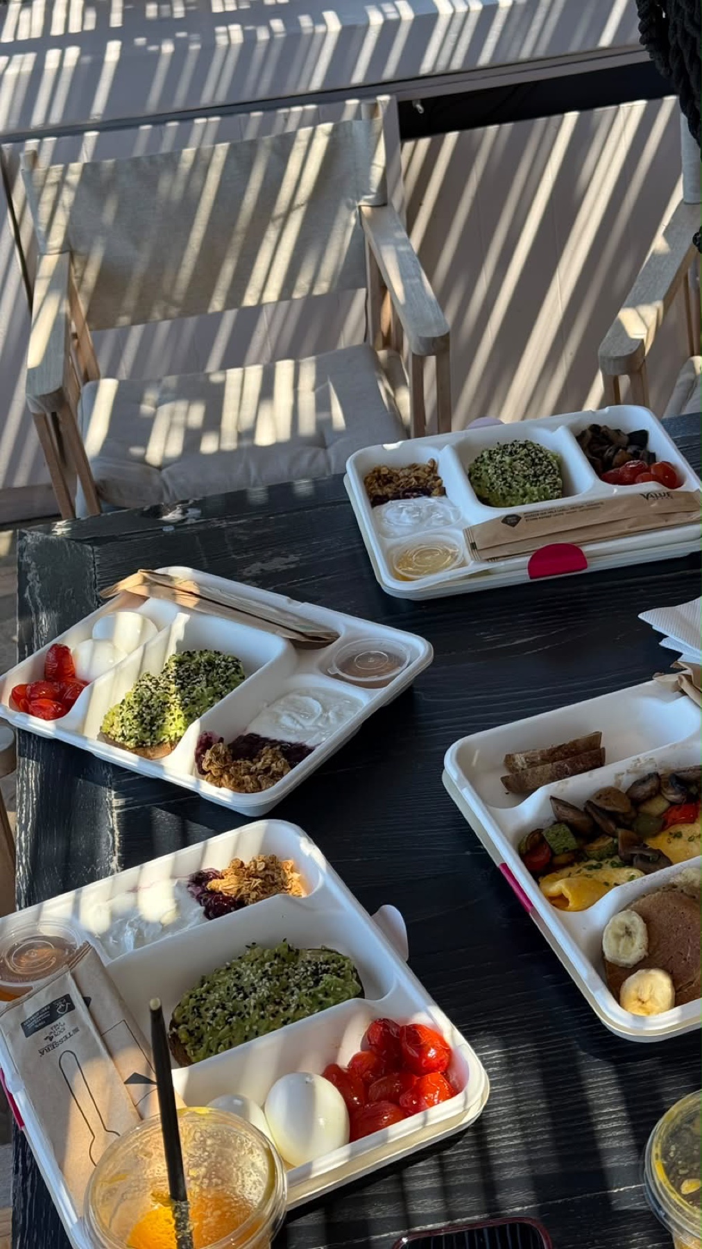 Healthy breakfast spread in Mykonos