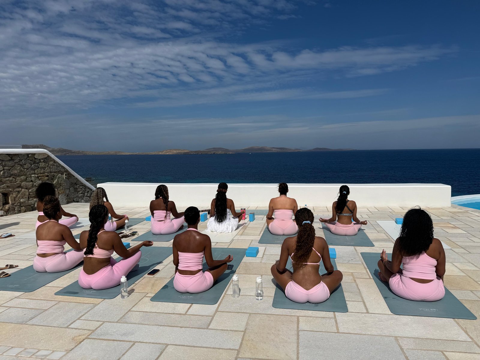 Villa yoga session in Mykonos