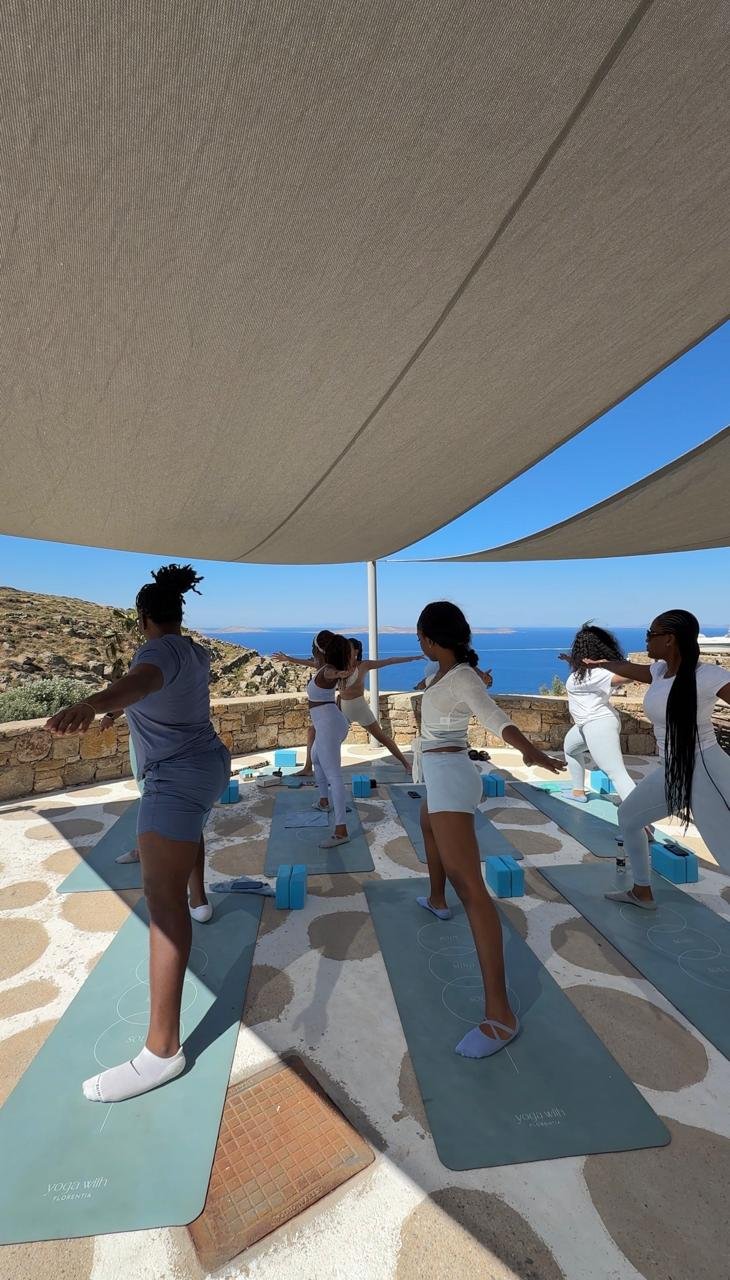 Yoga event for a group in Mykonos