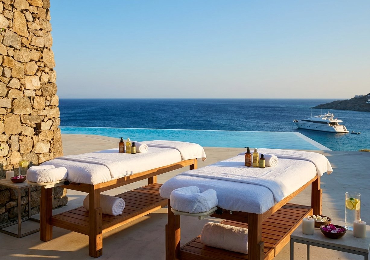 Private in-villa massage in Mykonos, a therapist comes to your villa